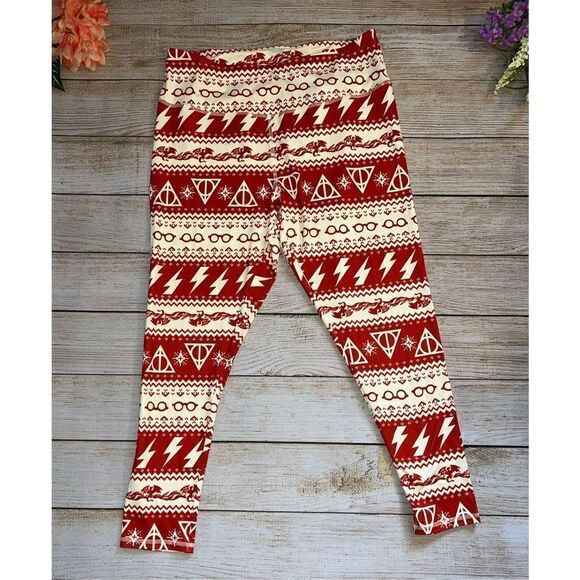Harry Potter Icon Holiday Fair Isle Leggings Plus Size 2 - Picture 2 of 6